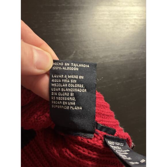 Nautica Men’s Sweater Red Black Grey Stripe Knit Crew Neck XXL - Picture 7 of 9